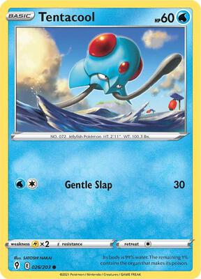 Tentacool card from SWSH07: Evolving Skies