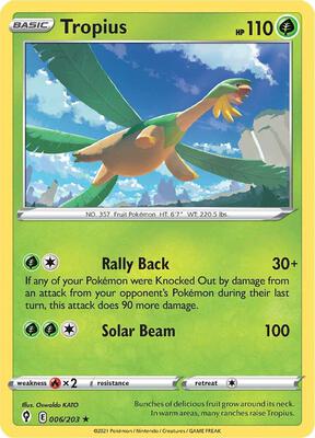 Tropius card from SWSH07: Evolving Skies