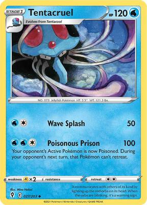 Tentacruel card from SWSH07: Evolving Skies