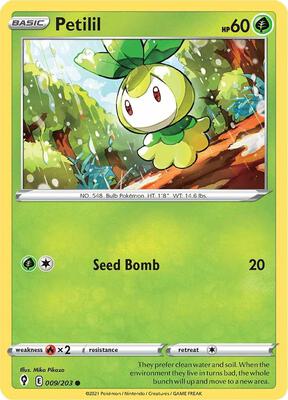 Petilil card from SWSH07: Evolving Skies