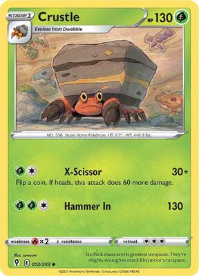 Crustle card from SWSH07: Evolving Skies