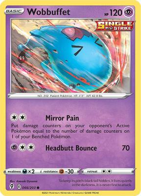 Wobbuffet card from SWSH07: Evolving Skies