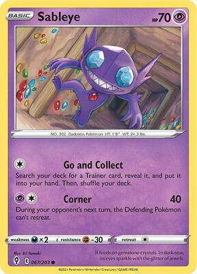 Sableye card from SWSH07: Evolving Skies
