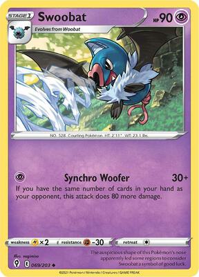 Swoobat card from SWSH07: Evolving Skies