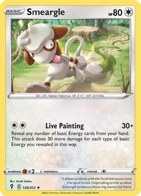 Smeargle card from SWSH07: Evolving Skies