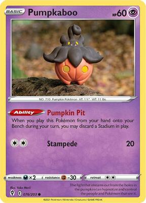 Pumpkaboo card from SWSH07: Evolving Skies