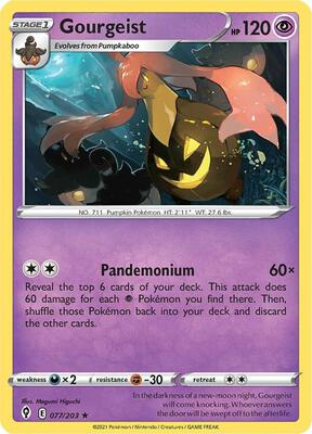 Gourgeist card from SWSH07: Evolving Skies