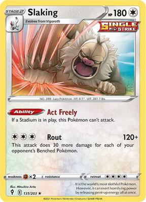 Slaking card from SWSH07: Evolving Skies