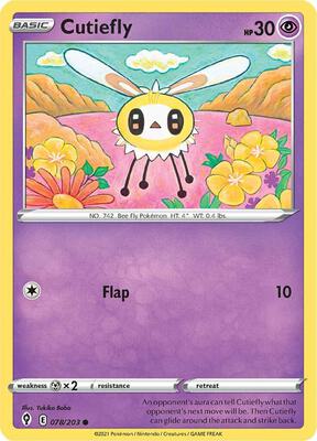 Cutiefly card from SWSH07: Evolving Skies