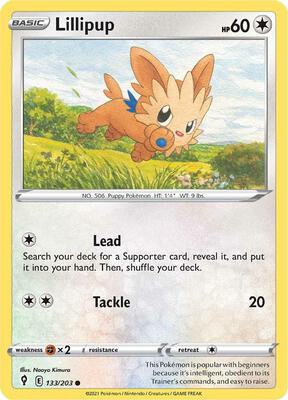 Lillipup card from SWSH07: Evolving Skies