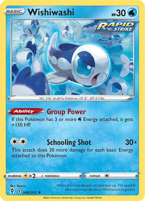 Wishiwashi card from SWSH07: Evolving Skies