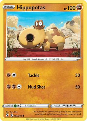 Hippopotas card from SWSH07: Evolving Skies