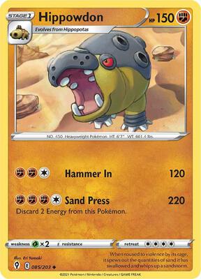 Hippowdon card from SWSH07: Evolving Skies