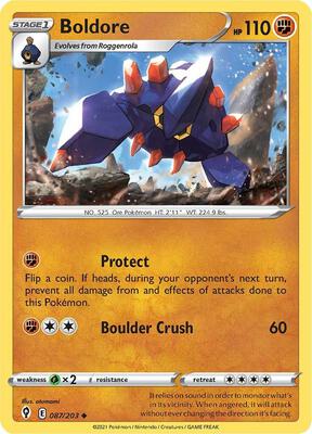 Boldore card from SWSH07: Evolving Skies