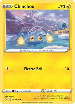 Chinchou card from SWSH07: Evolving Skies