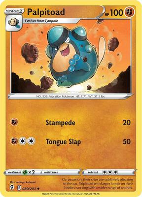 Palpitoad card from SWSH07: Evolving Skies