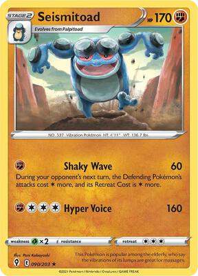 Seismitoad card from SWSH07: Evolving Skies