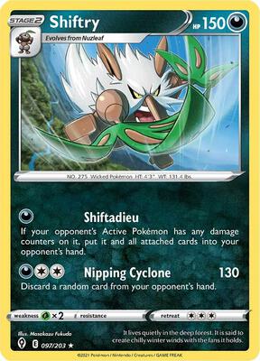 Shiftry card from SWSH07: Evolving Skies