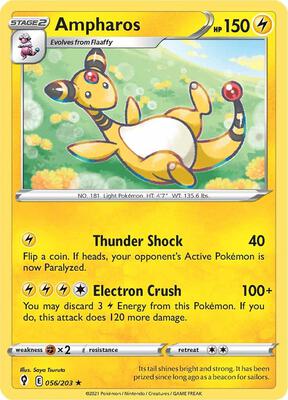 Ampharos card from SWSH07: Evolving Skies