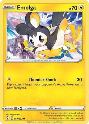 Emolga card from SWSH07: Evolving Skies