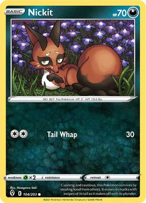 Nickit card from SWSH07: Evolving Skies