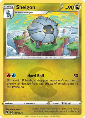 Shelgon card from SWSH07: Evolving Skies