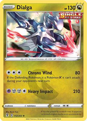 Dialga card from SWSH07: Evolving Skies