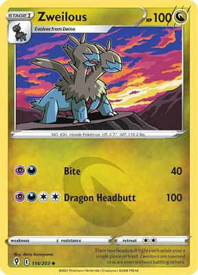 Zweilous card from SWSH07: Evolving Skies