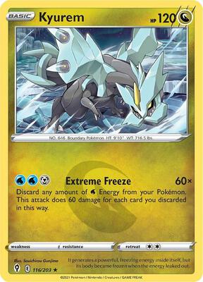Kyurem card from SWSH07: Evolving Skies