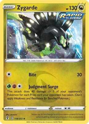 Zygarde card from SWSH07: Evolving Skies