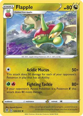 Flapple card from SWSH07: Evolving Skies