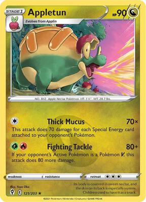Appletun card from SWSH07: Evolving Skies