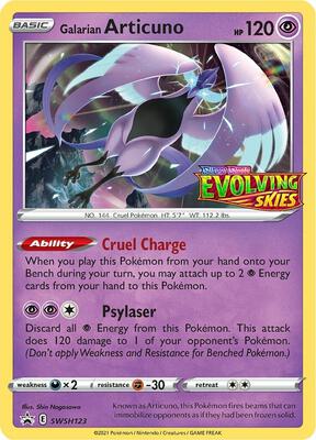 Galarian Articuno - SWSH123 (Prerelease) card from SWSH: Sword & Shield Promo Cards