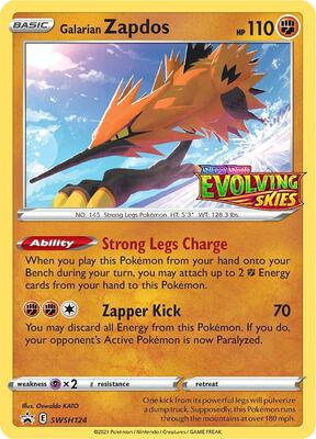 Galarian Zapdos - SWSH124 (Prerelease) card from SWSH: Sword & Shield Promo Cards