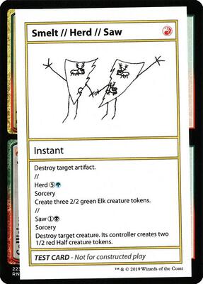 Smelt // Herd // Saw (No PW Symbol) card from Mystery Booster: Convention Edition Exclusives