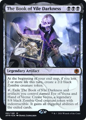 The Book of Vile Darkness card from AFR Ampersand Promos