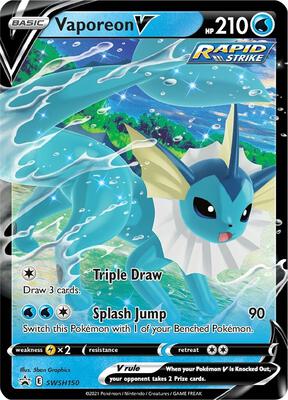 Vaporeon V - SWSH150 card from SWSH: Sword & Shield Promo Cards