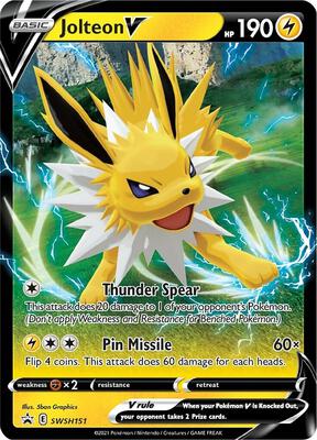 Jolteon V - SWSH151 card from SWSH: Sword & Shield Promo Cards
