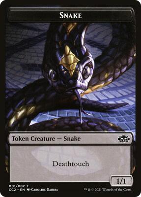Snake // Zombie Double-Sided Token card from Commander Collection: Black