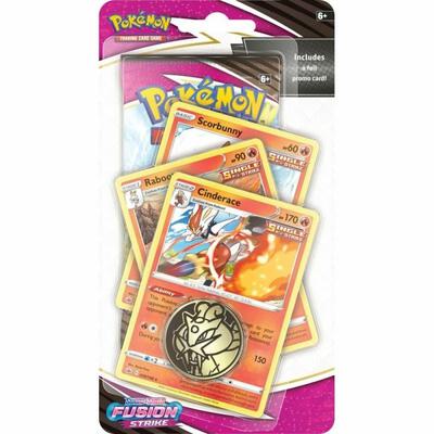 Fusion Strike Premium Checklane Blister [Cinderace] card from SWSH08: Fusion Strike
