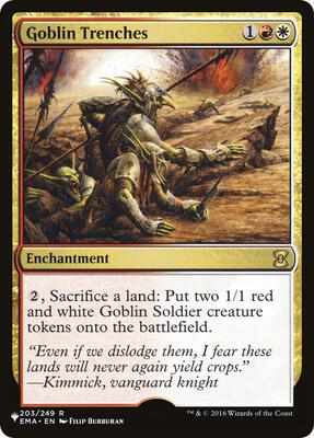 Goblin Trenches card from The List Reprints