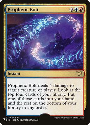 Prophetic Bolt card from The List Reprints