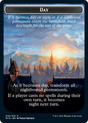 Day // Night Double-Sided Token card from Innistrad: Midnight Hunt