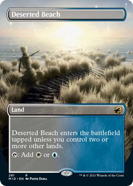 Deserted Beach (Borderless) card from Innistrad: Midnight Hunt