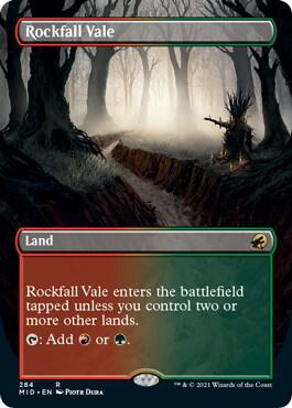 Rockfall Vale (Borderless) card from Innistrad: Midnight Hunt