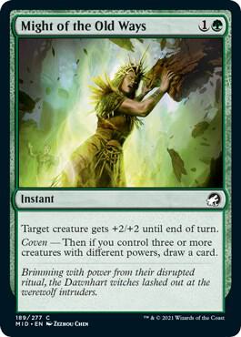 Might of the Old Ways card from Innistrad: Midnight Hunt