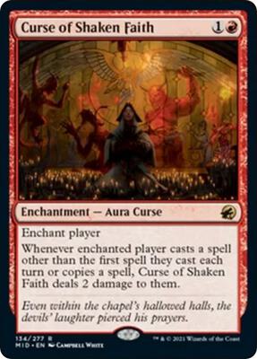 Curse of Shaken Faith card from Innistrad: Midnight Hunt