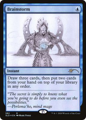 Brainstorm (582) (Sketch Showcase) card from Secret Lair Drop Series