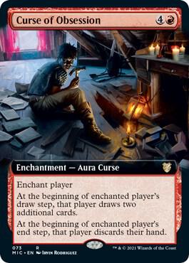 Curse of Obsession (Extended Art) card from Commander: Innistrad: Midnight Hunt