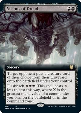 Visions of Dread (Extended Art) card from Commander: Innistrad: Midnight Hunt